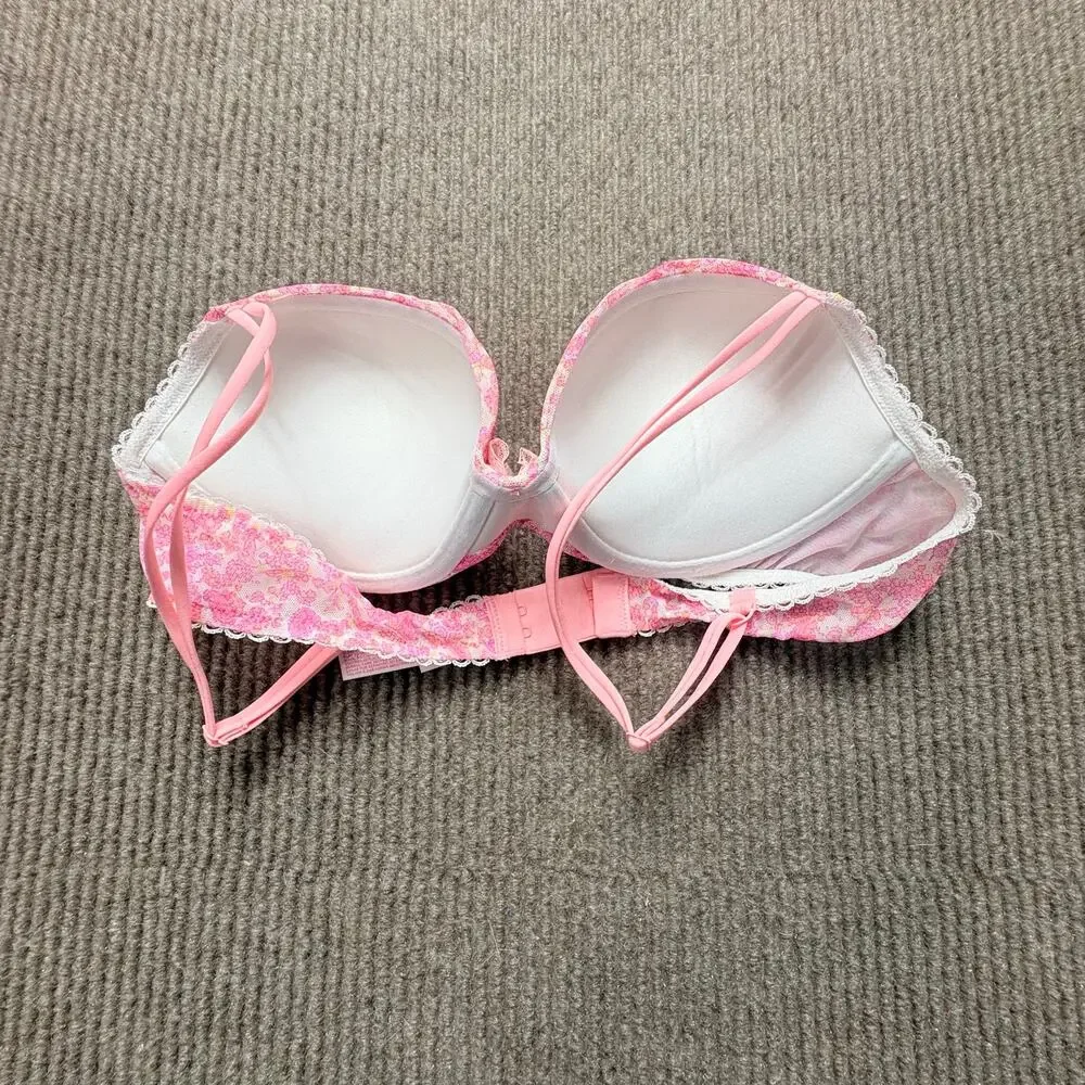 Victoria’s Secret Pink Floral Push Up Bra Size 36B